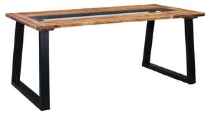VidaXL Blagovaonski stol 180 x 90 x 75 cm od bagremovog drva i stakla