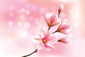 Tapeta nježna ružičasta magnolija