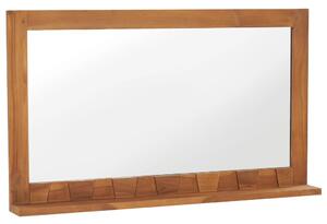 VidaXL Zidno ogledalo s policom 100 x 12 x 60 cm od masivne tikovine
