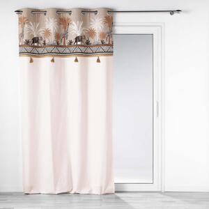 Smeđa/u prirodnoj boji pamučna zavjesa 140x240 cm Kenya Lodge – douceur d'intérieur