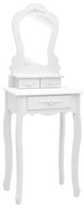 VidaXL Toaletni stolić sa stolcem bijeli 50x59x136 cm drvo paulovnije