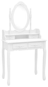 VidaXL Toaletni stolić sa stolcem bijeli 75x69x140 cm drvo paulovnije