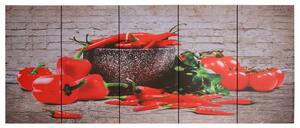 VidaXL Set zidnih slika na platnu s uzorkom paprika šareni 150 x 60 cm