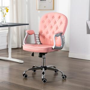 VidaXL Okretna uredska stolica od umjetne kože ružičasta