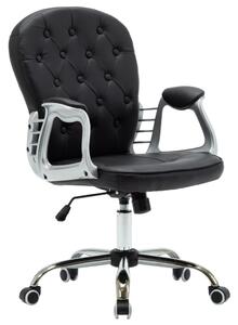 VidaXL Okretna uredska stolica od umjetne kože crna