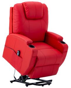 VidaXL Fotelja na podizanje od umjetne kože crvena