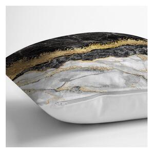 Ukrasna jastučnica Minimalist Cushion Covers BW Marble With Golden Lines, 45 x 45 cm