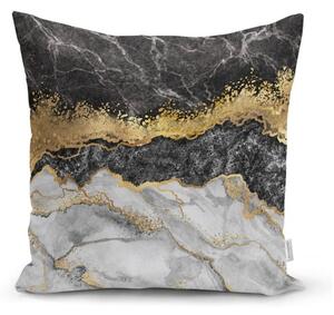 Ukrasna jastučnica Minimalist Cushion Covers BW Marble With Golden Lines, 45 x 45 cm