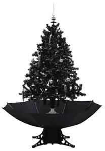 VidaXL Božićno drvce koje sniježi sa stalkom crno 140 cm PVC