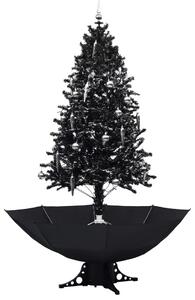 VidaXL Božićno drvce koje sniježi sa stalkom crno 190 cm PVC