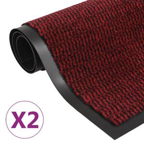 VidaXL Otirači za prašinu 2 kom pravokutni čupavi 40 x 60 cm crveni