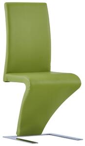 VidaXL Blagovaonske stolice cik-cak oblika od umjetne kože 6 kom zelene