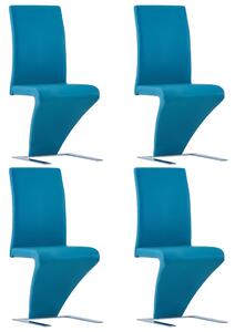 VidaXL Blagovaonske stolice cik-cak oblika od umjetne kože 4 kom plave