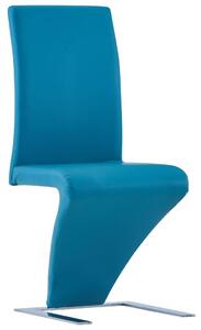 VidaXL Blagovaonske stolice cik-cak oblika od umjetne kože 4 kom plave