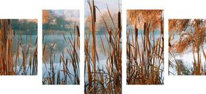 5-dijelna slika rijeka usred jesenje prirode