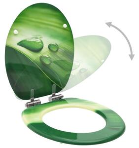 VidaXL Toaletne daske s poklopcem 2 kom MDF zelene s uzorkom kapi vode