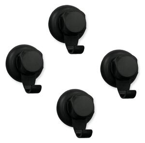 Set s 4 crne samoljepljive kukice Compactor Bestlock Black Small Hooks, ⌀ 5,4 cm