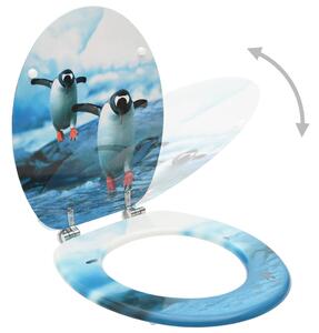 VidaXL Toaletne daske s poklopcem 2 kom MDF s uzorkom pingvina