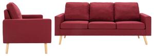 VidaXL 2-dijelni set sofa od tkanine crvena boja vina