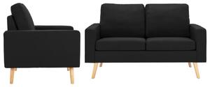 VidaXL 2-dijelni set sofa od tkanine crni