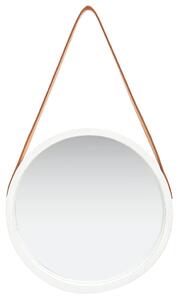 VidaXL Zidno ogledalo s trakom 40 cm bijelo