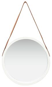 VidaXL Zidno ogledalo s trakom 50 cm bijelo