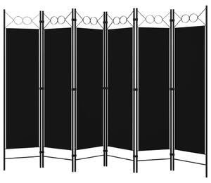 VidaXL Sobna pregrada sa 6 panela crna 240 x 180 cm