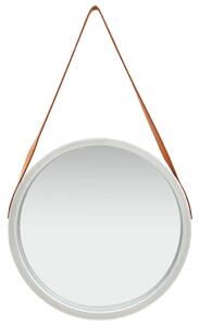 VidaXL Zidno ogledalo s trakom 50 cm srebrno