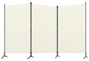 VidaXL Sobna pregrada s 3 panela bijela 260 x 180 cm od tkanine
