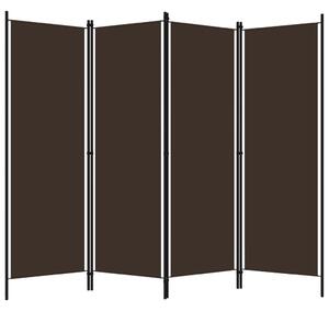 VidaXL Sobna pregrada s 4 panela smeđa 200 x 180 cm