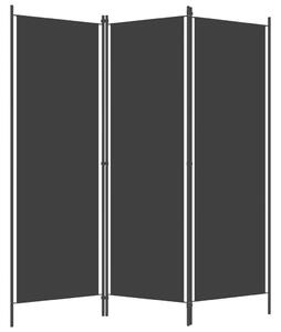 VidaXL Sobna pregrada s 3 panela crna 150 x 180 cm