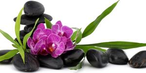 Slika ljubičasta orhideja u Zen mrtvoj prirodi