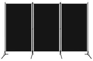 VidaXL Sobna pregrada s 3 panela crna 260 x 180 cm