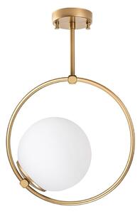 Bijela/mjedena stropna svjetiljka sa staklenim sjenilom 39x26 cm Dolunay – Opviq lights