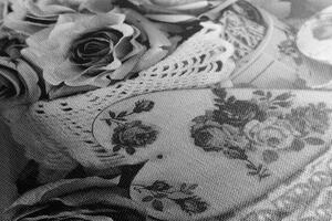 Slika romantični vintage stil u crno-bijelom dizajnu