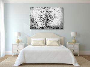 Slika simbol drvo života u crno-bijelom dizajnu