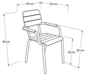 Set od 4 smeđe metalne stolice s naslonima za ruke Ezeis Alicante