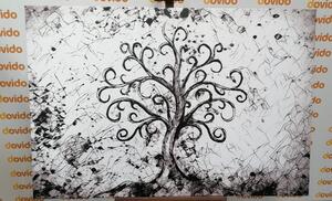 Slika simbol drvo života u crno-bijelom dizajnu