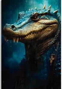 Slika plavo-zlatni krokodil
