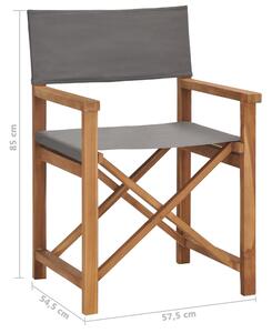Redateljska stolica od masivne tikovine siva