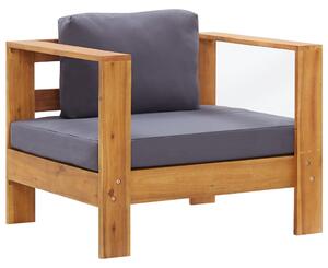 VidaXL Vrtna fotelja od masivnog bagremovog drva s jastukom tamnosiva
