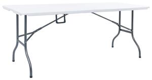 VidaXL Sklopivi vrtni stol bijeli 180 x 72 x 72 cm HDPE