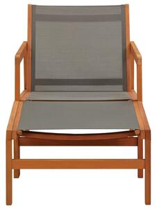 VidaXL Vrtna stolica siva od masivnog drva eukaliptusa i tekstilena