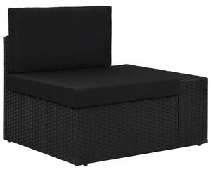 VidaXL Modularna kutna sofa od poliratana s lijevim naslonom crna