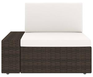 VidaXL Modularna kutna sofa od poliratana s desnim naslonom smeđa