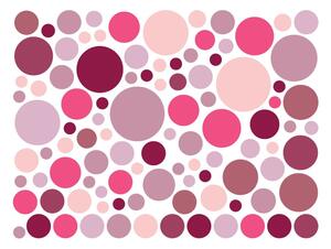 Set s 100 ružičastih zidnih samoljepljivih naljepnica Ambiance Round Stickers