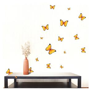 Set od 18 zidnih samoljepljivih naljepnica Ambiance Yellow Butterflies Sticker