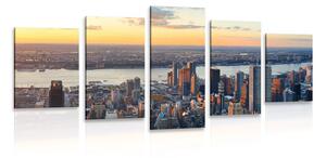 5-dijelna slika panorama grada New York