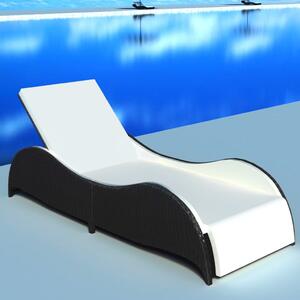 Ležaljka za sunčanje s jastukom poliratan crna