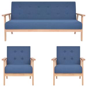 VidaXL 3-dijelni set sofa od tkanine plavi